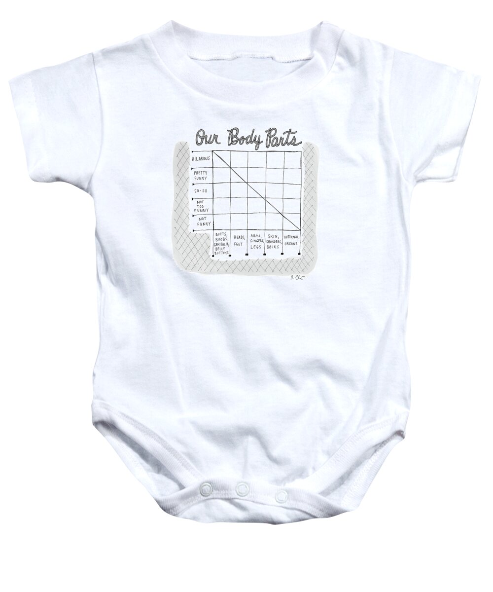 Captionless Baby Onesie featuring the drawing Our Body Parts by Roz Chast