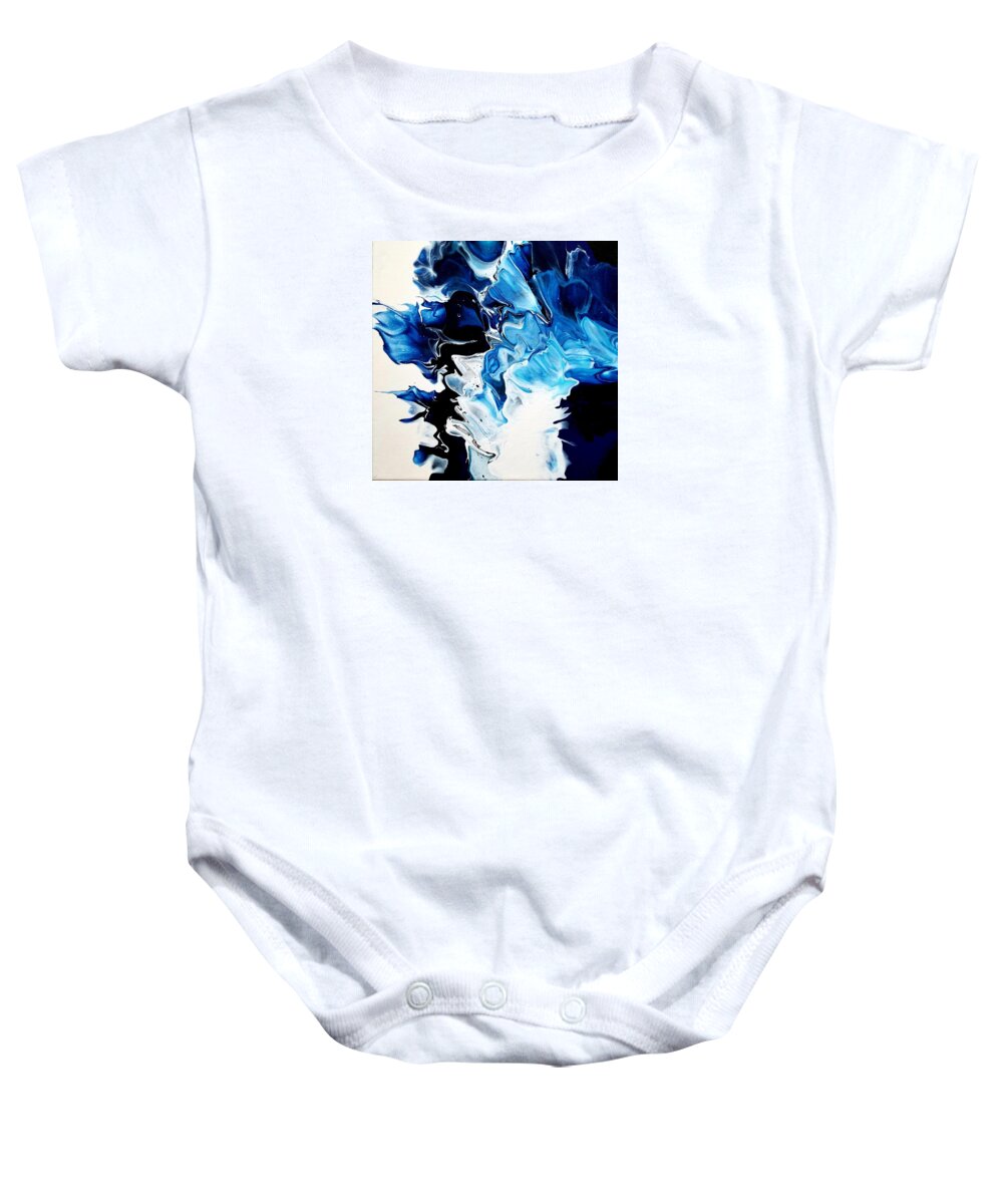 Abstract Baby Onesie featuring the painting Out Of The Blue by Sue Goldberg