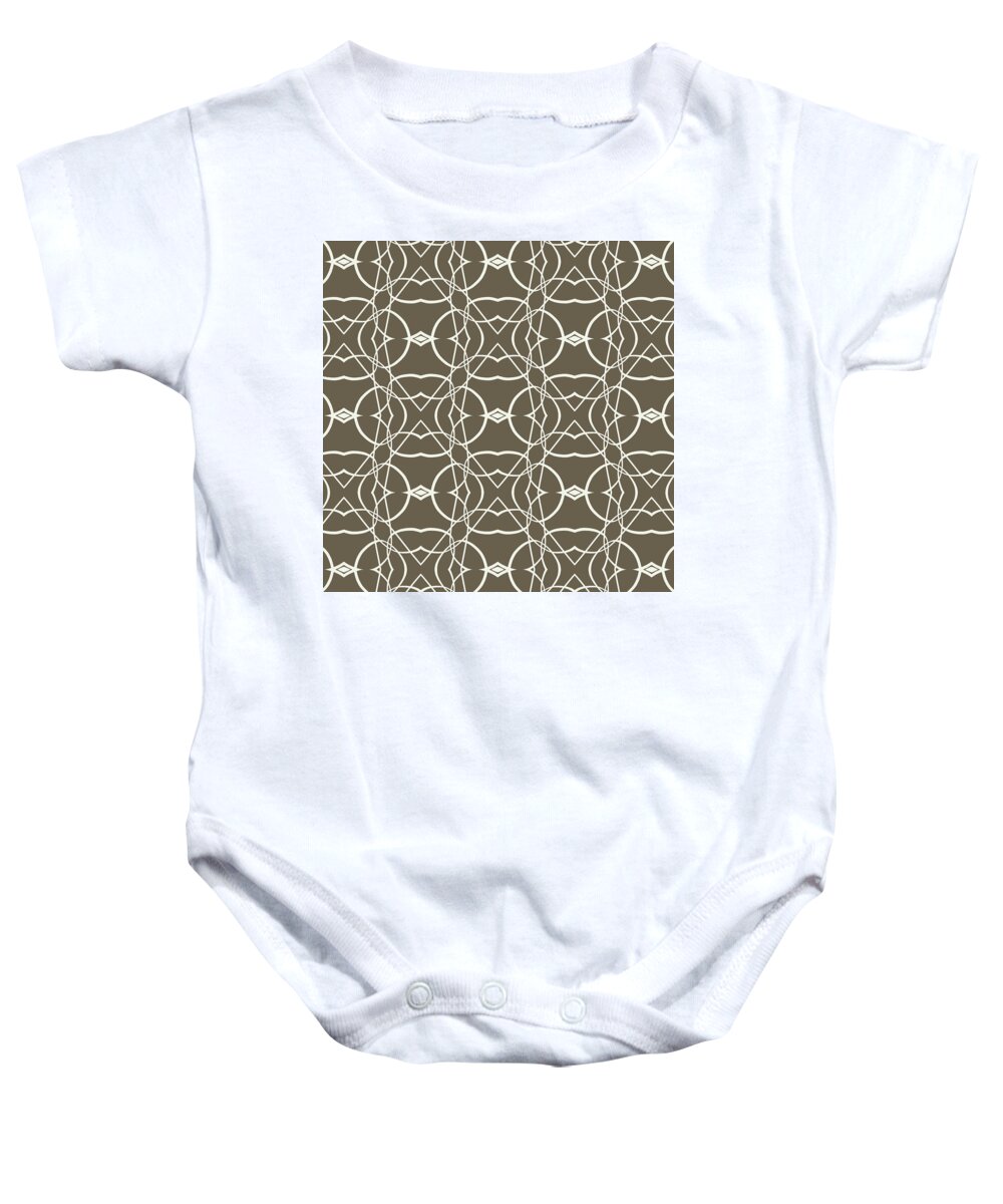 Symmetrical Baby Onesie featuring the digital art Pattern 13 by Angie Tirado