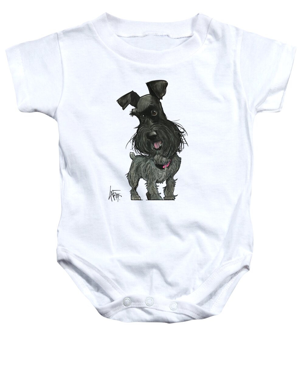 Perry 4501 Baby Onesie featuring the drawing Perry 4501 by Canine Caricatures By John LaFree