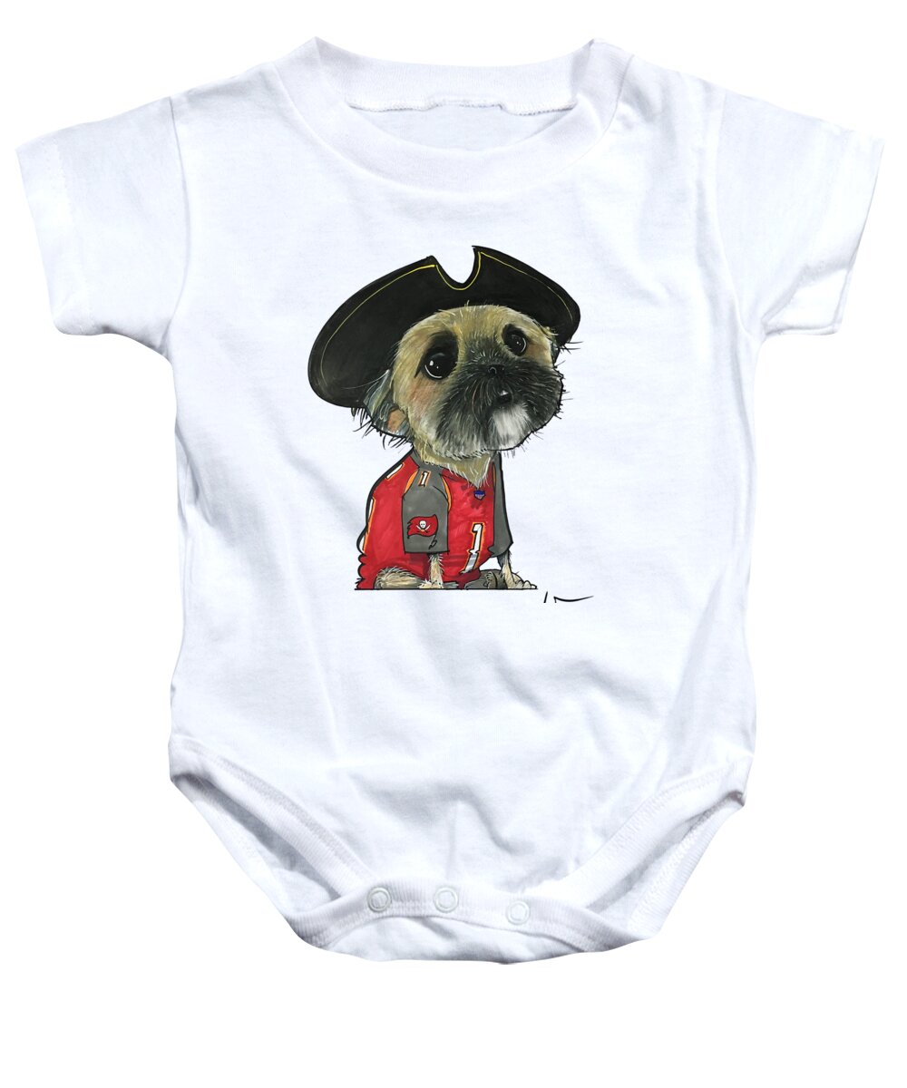 Phillips 4557 Baby Onesie featuring the drawing Phillips 4557 by Canine Caricatures By John LaFree