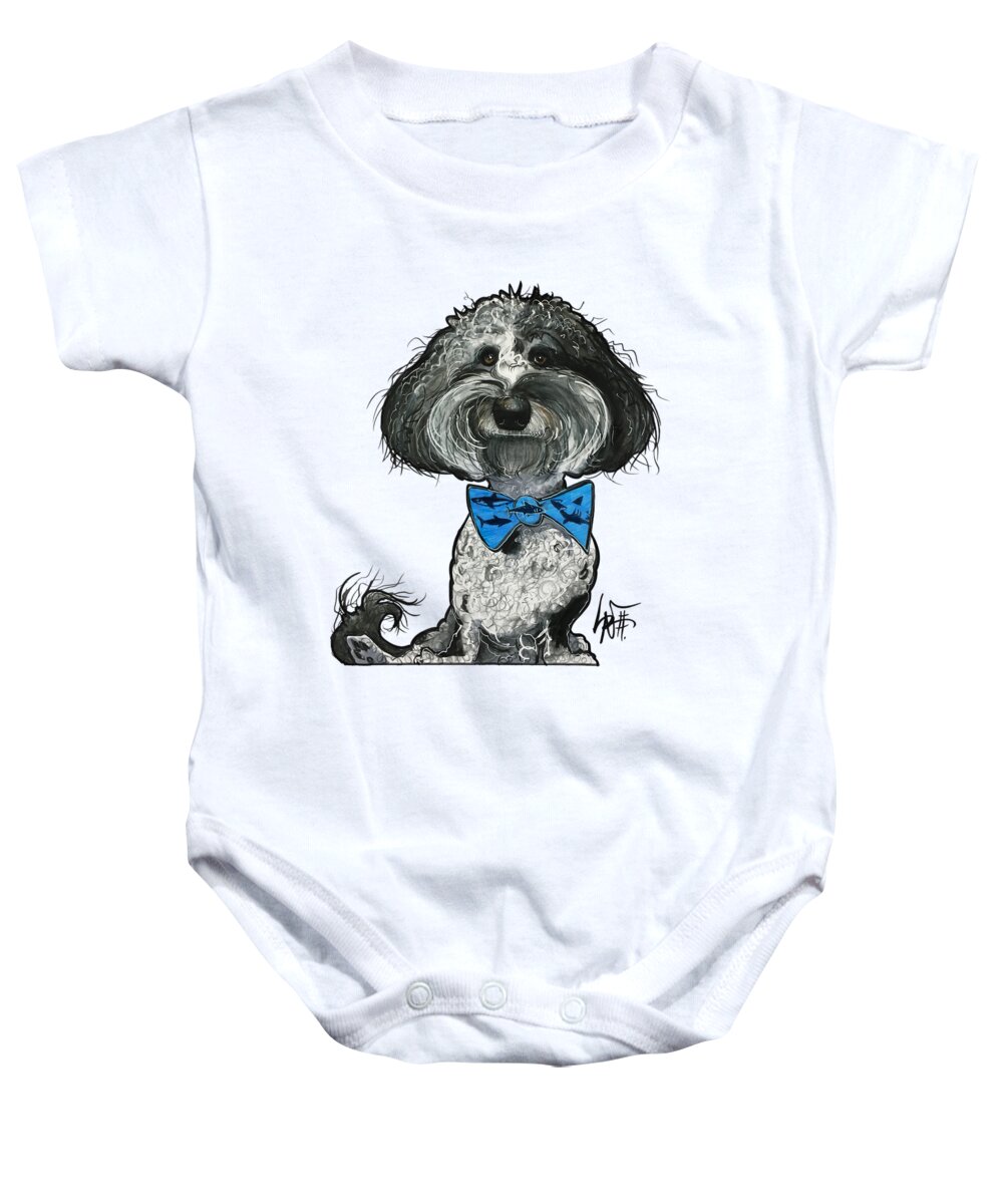 Pierce 4758 Baby Onesie featuring the drawing Pierce 4758 by Canine Caricatures By John LaFree