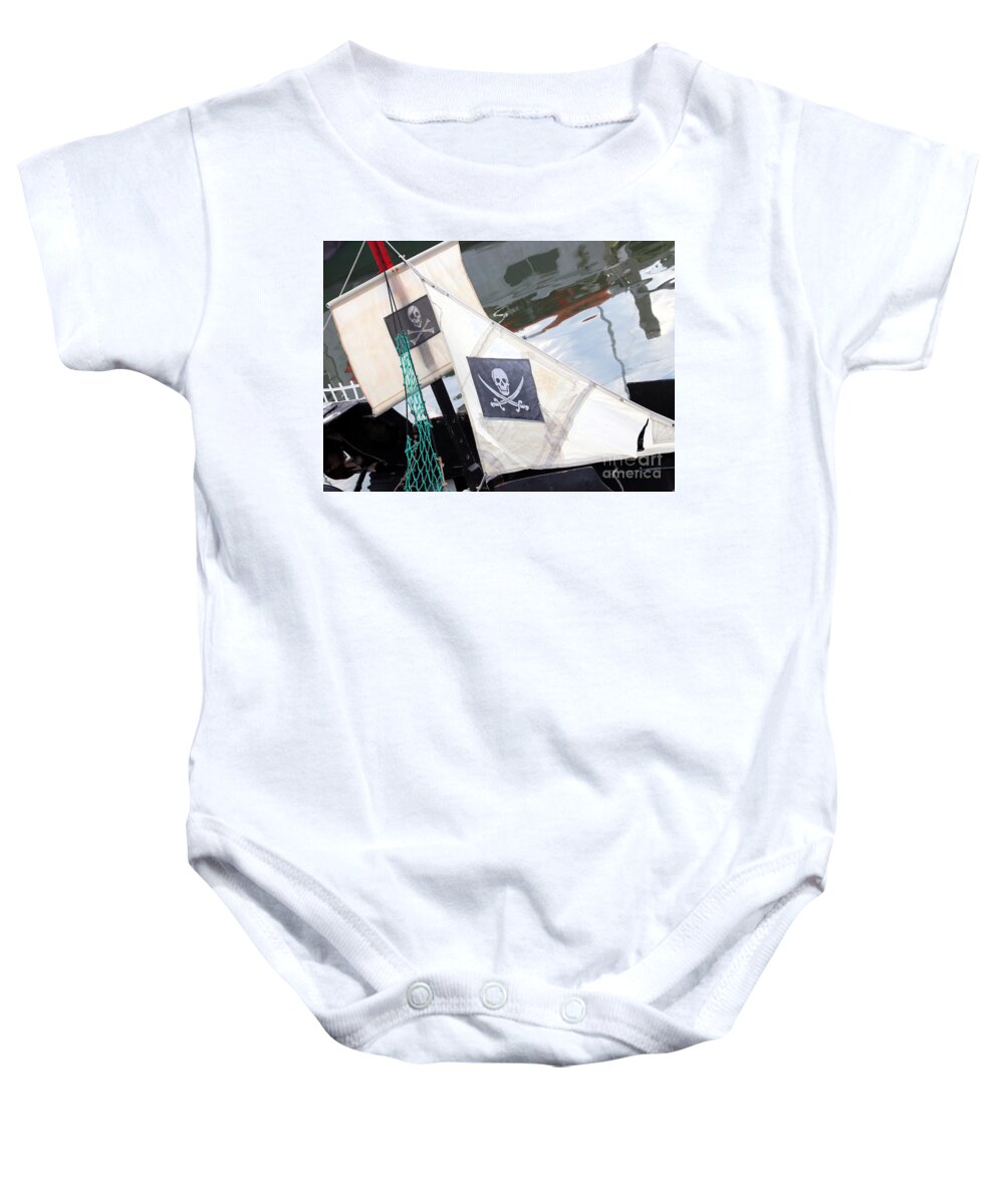 Pirates Baby Onesie featuring the photograph Pirates are coming by Janice Drew