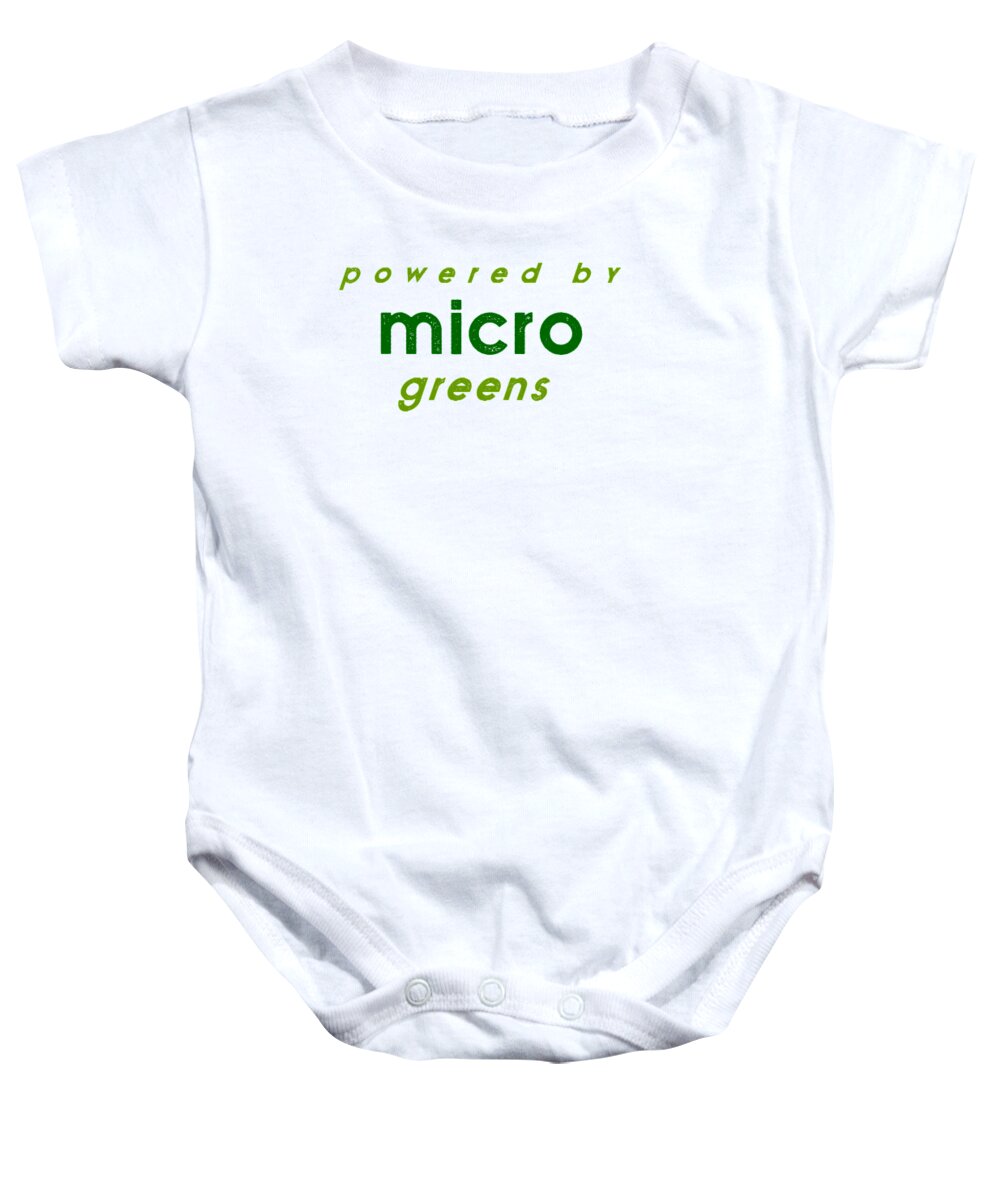  Baby Onesie featuring the drawing Powered by microgreens - two greens by Charlie Szoradi