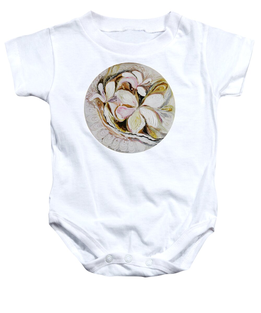 Figurative Art Baby Onesie featuring the painting Pure Abstract #10. The flowering by Elena Kotliarker