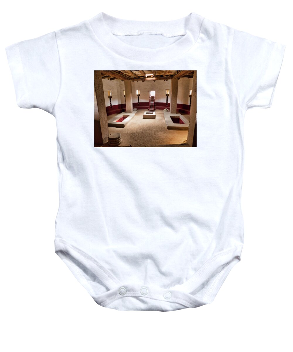 Pueblo Cultures Baby Onesie featuring the photograph Reconstructed Kive, Aztec Ruin, NM by Segura Shaw Photography