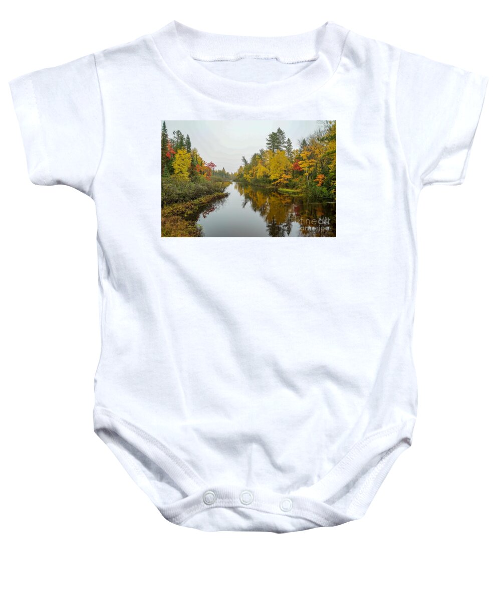 Reflections Baby Onesie featuring the photograph Reflections in Autumn by Susan Rydberg