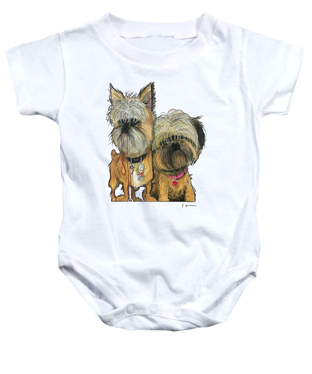 Richter 4542 Baby Onesie featuring the drawing Richter 4542 by Canine Caricatures By John LaFree