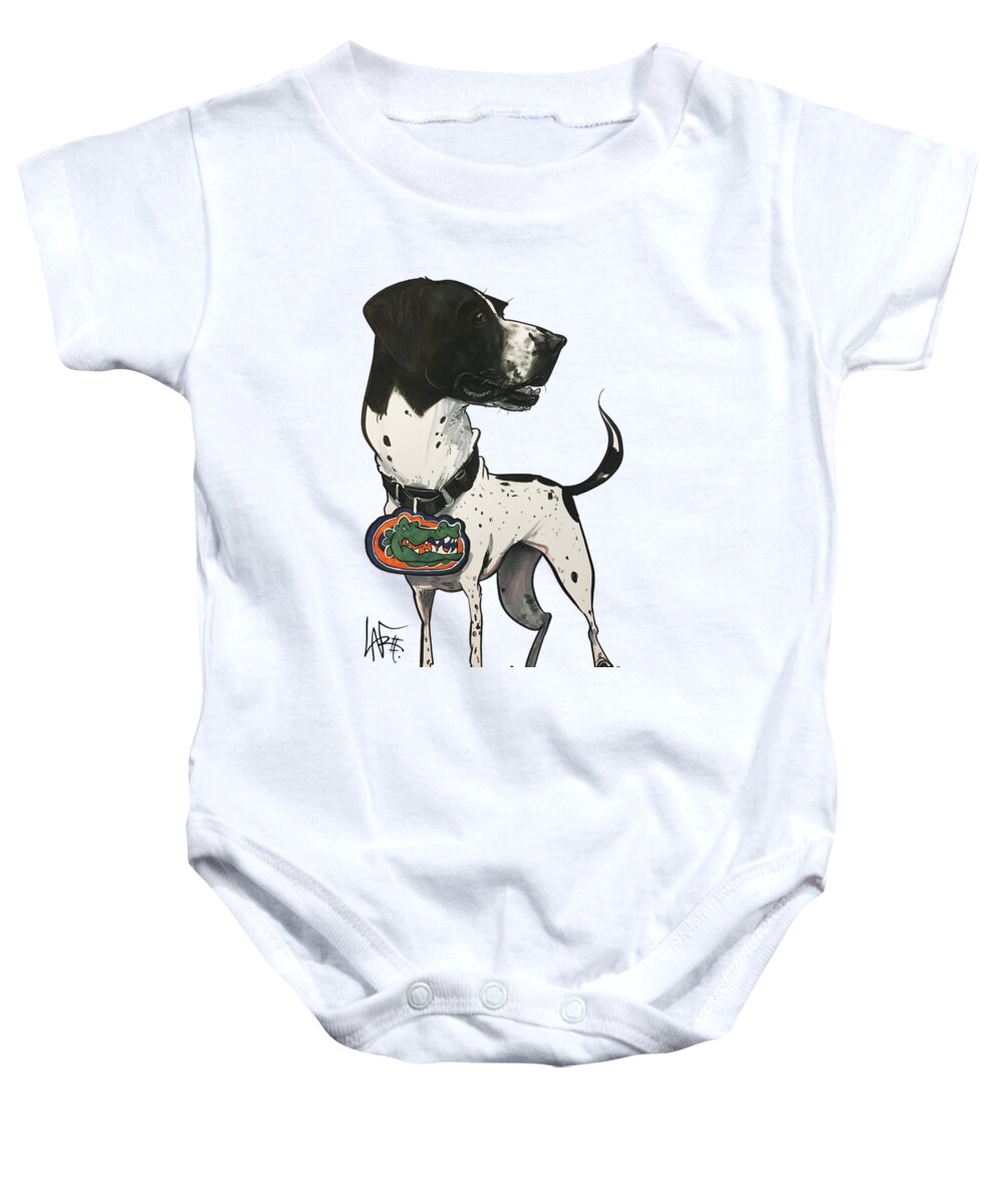 Salazar Baby Onesie featuring the drawing Salazar 4380 by John LaFree