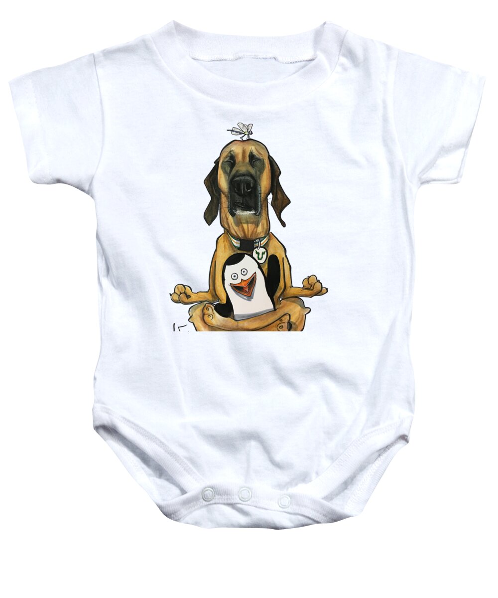 Salazar 4447 Baby Onesie featuring the drawing Salazar 4447 by Canine Caricatures By John LaFree