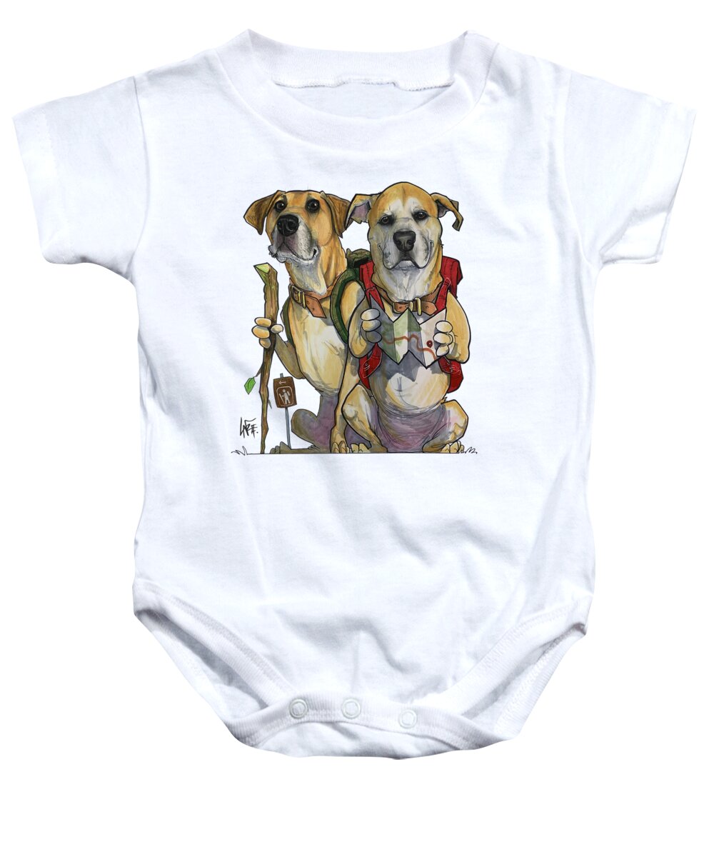 Salter Baby Onesie featuring the drawing Salter 5236 by Canine Caricatures By John LaFree