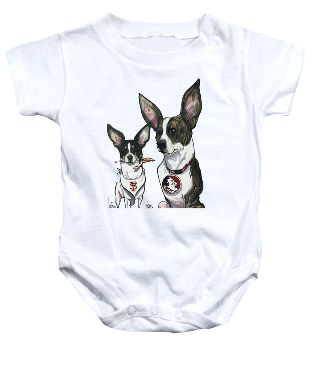 Scala 4610 Baby Onesie featuring the drawing Scala 4610 by Canine Caricatures By John LaFree
