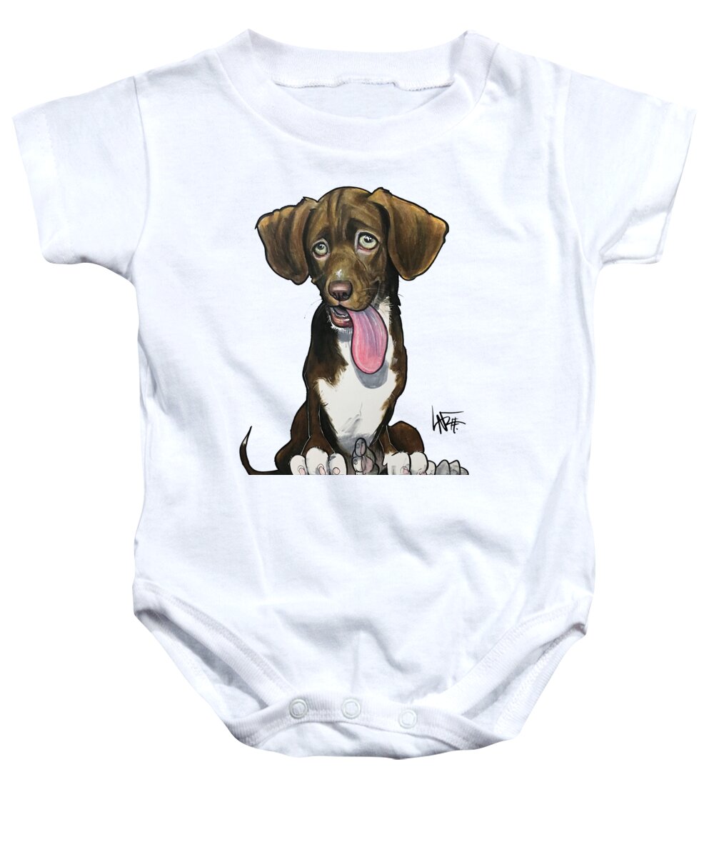 Schultz Baby Onesie featuring the drawing Schultz 5103 by Canine Caricatures By John LaFree