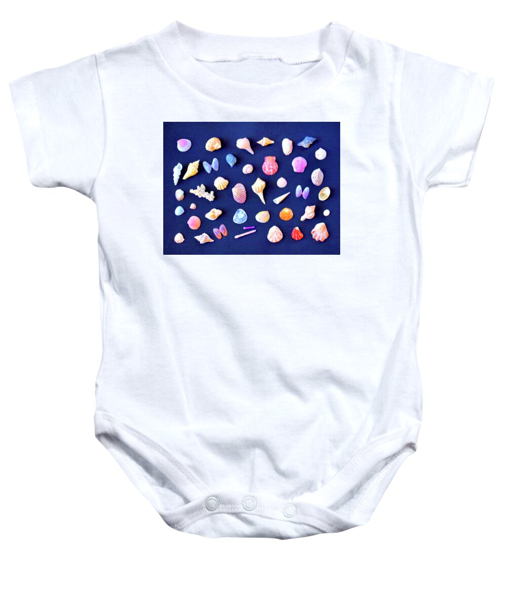 Shells Baby Onesie featuring the painting Seashells by Dominic Piperata