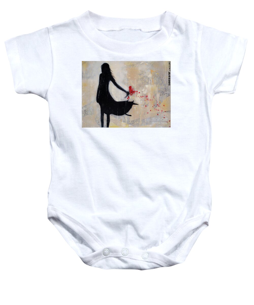Silhouette Baby Onesie featuring the mixed media See Other Version This One Is Marked For Promo Use by SORROW Gallery