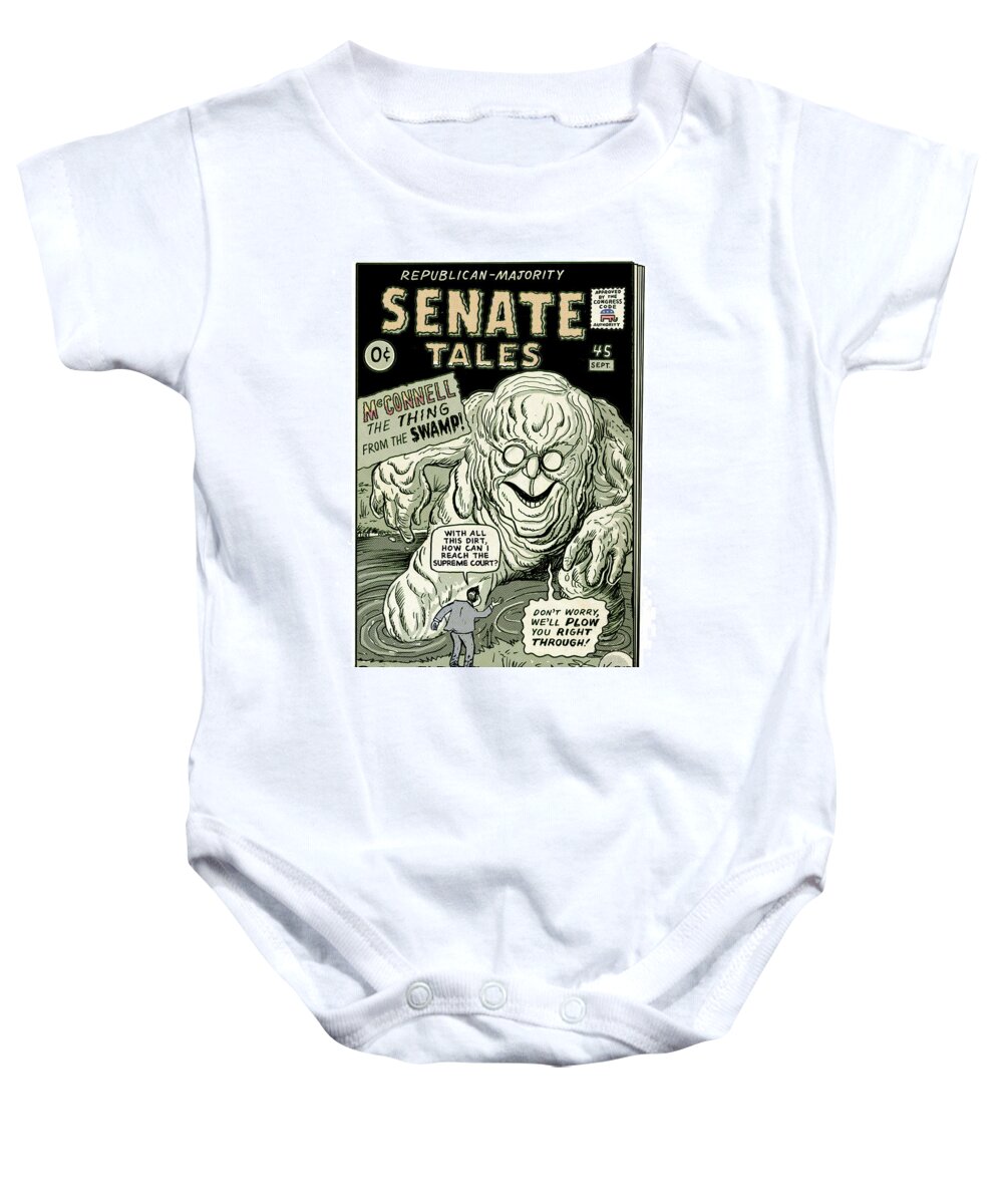 No Caption Baby Onesie featuring the drawing Senate Tales by Peter Kuper