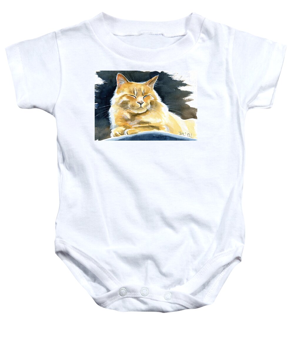 Cat Baby Onesie featuring the painting Siesta by Dora Hathazi Mendes