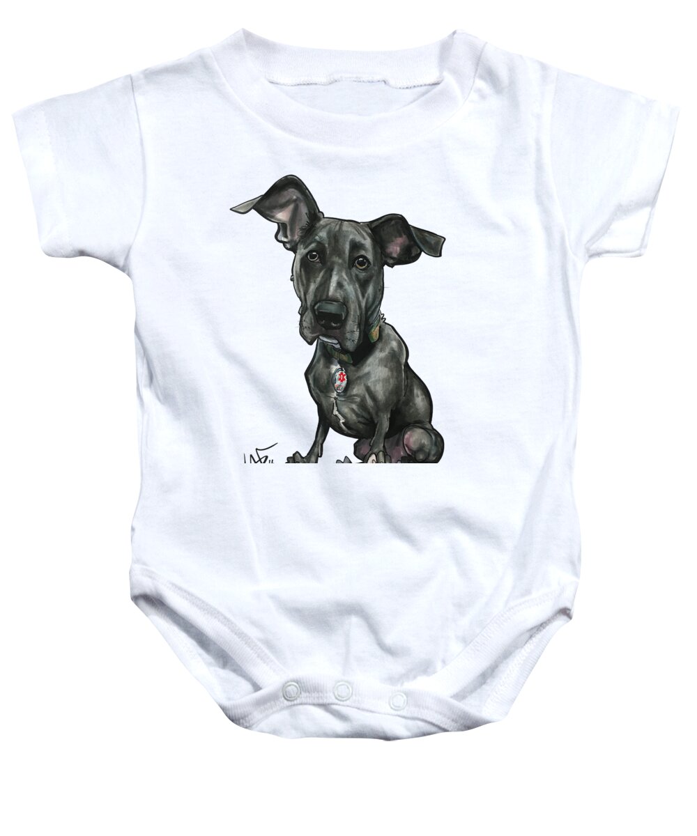 Simon 4465 Baby Onesie featuring the drawing Simon 4465 by Canine Caricatures By John LaFree