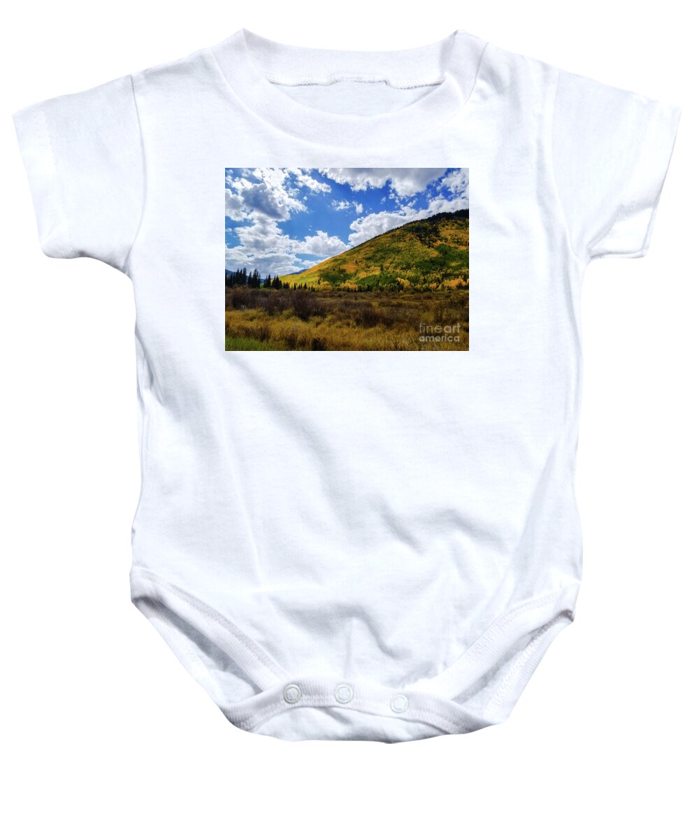 Colorado Baby Onesie featuring the photograph Skies vs Mountain by Elizabeth M