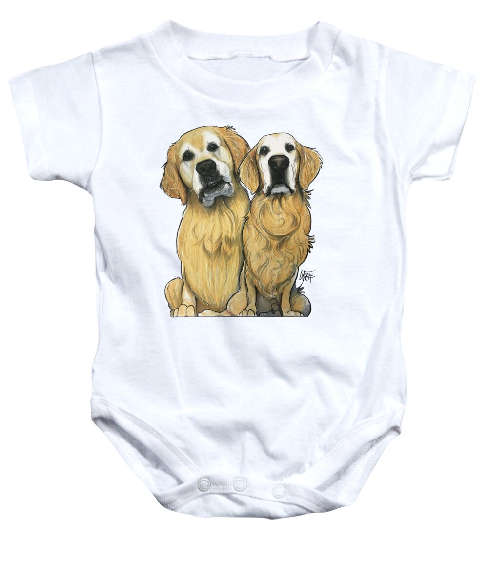 Skinner Baby Onesie featuring the drawing Skinner 5201 by Canine Caricatures By John LaFree