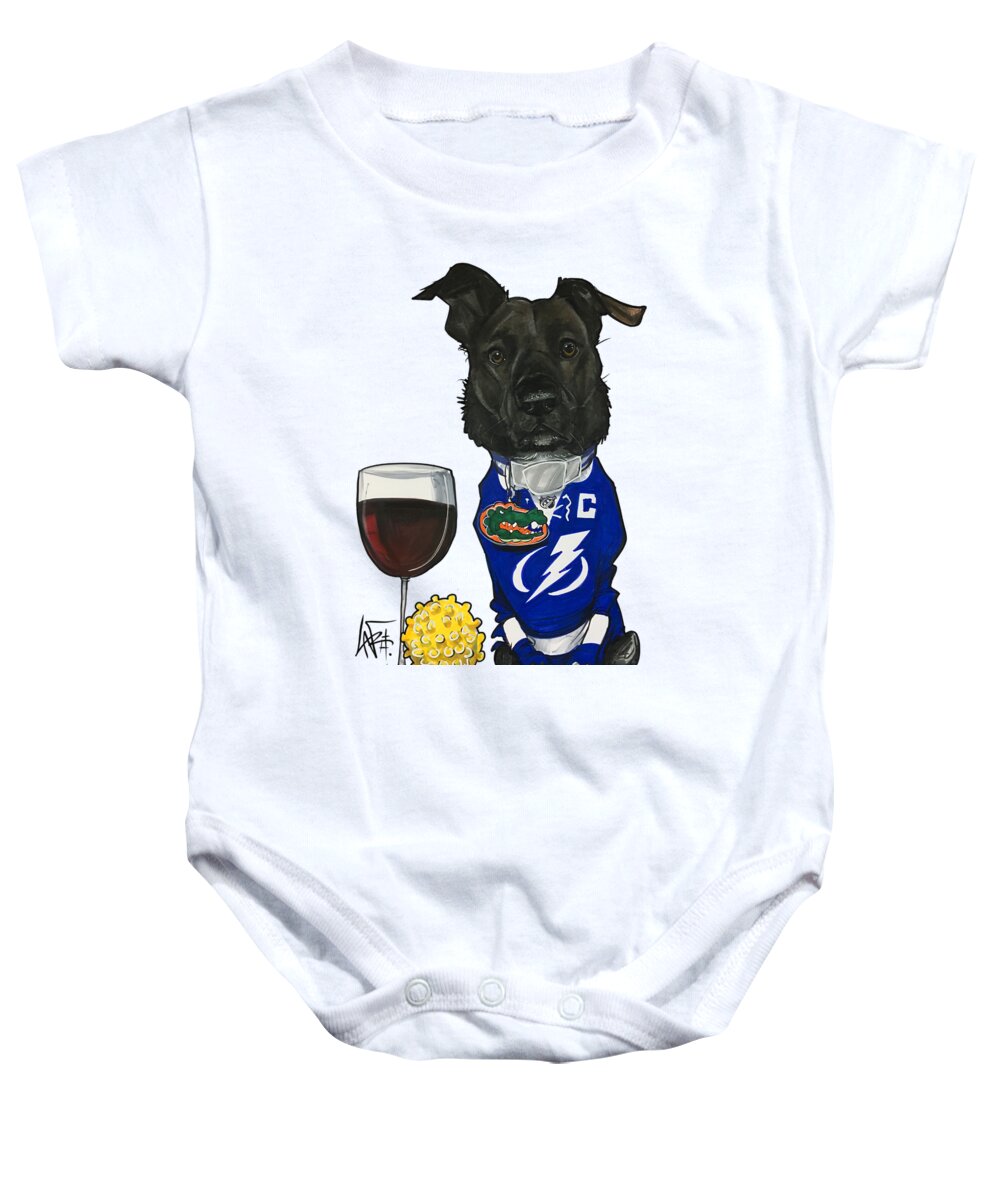 Smeak 4520 Baby Onesie featuring the drawing Smeak 4520 by Canine Caricatures By John LaFree