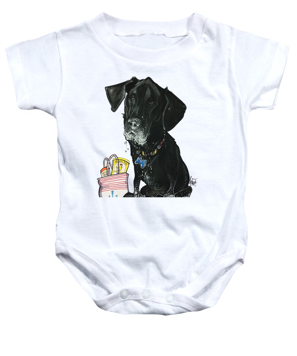 Smiley-dixon 4794 Baby Onesie featuring the drawing Smiley-Dixon 4794 by Canine Caricatures By John LaFree
