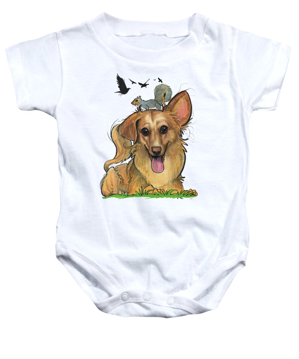 Stabile 4754 Baby Onesie featuring the drawing Stabile 4754 by Canine Caricatures By John LaFree