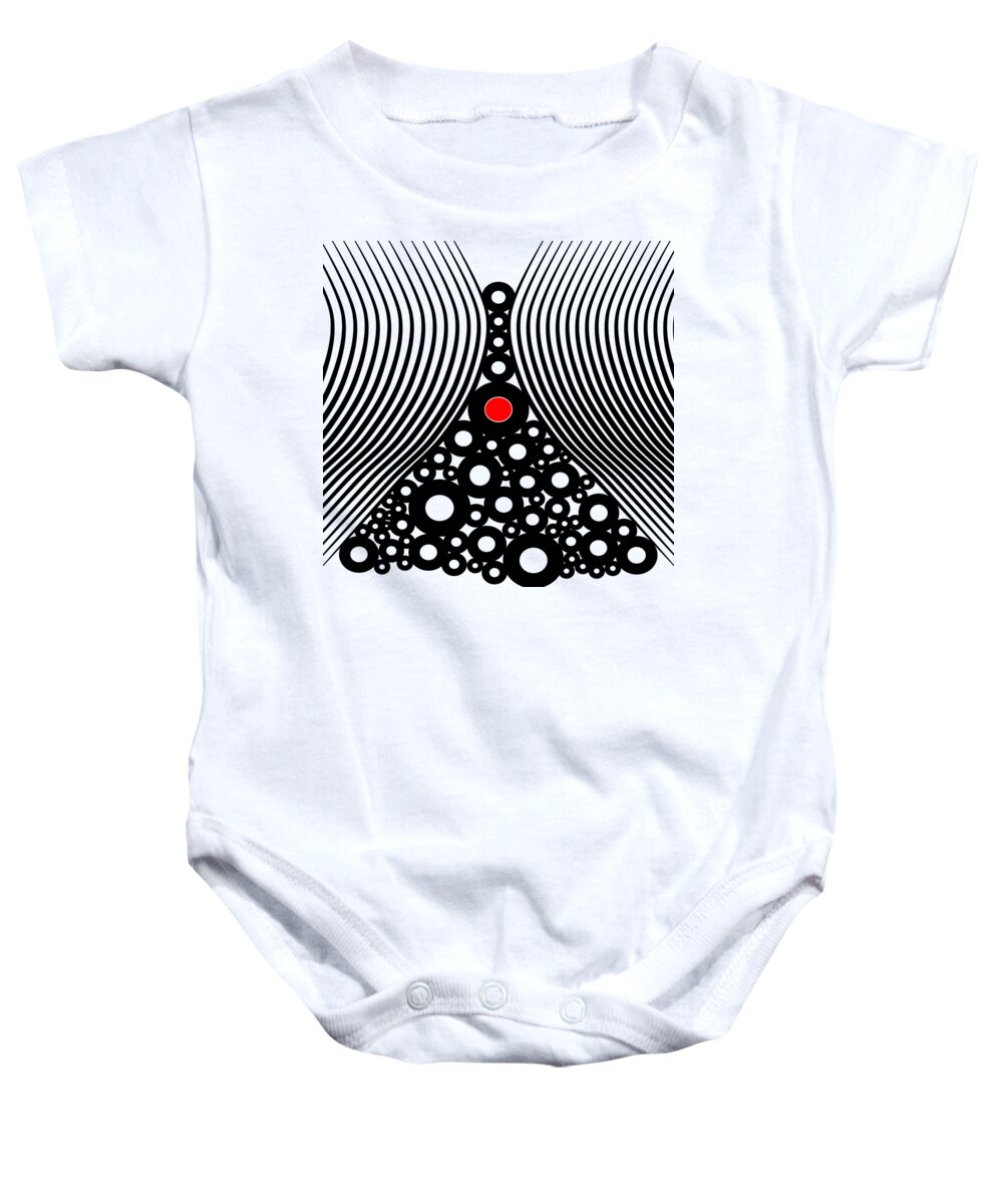 Stripes Baby Onesie featuring the digital art Stripes and Rings by Patricia Piotrak