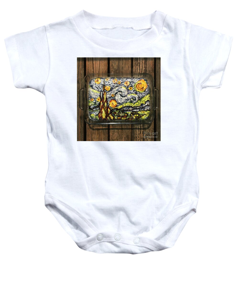 Bread Baby Onesie featuring the photograph Stuffed Van Gogh Sourdough 1 by Amy E Fraser