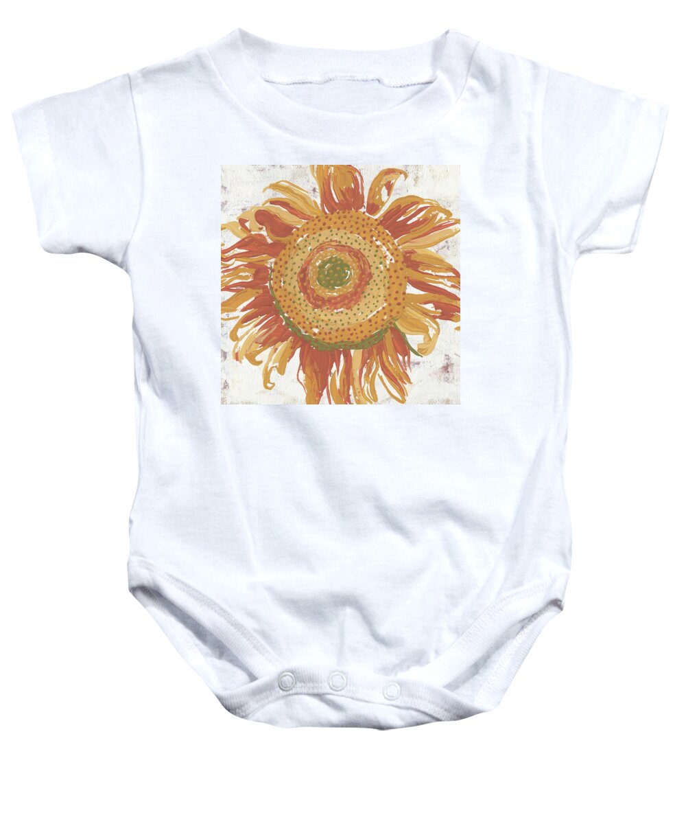 Sunflower Baby Onesie featuring the painting Sunflower IV by Nikita Coulombe
