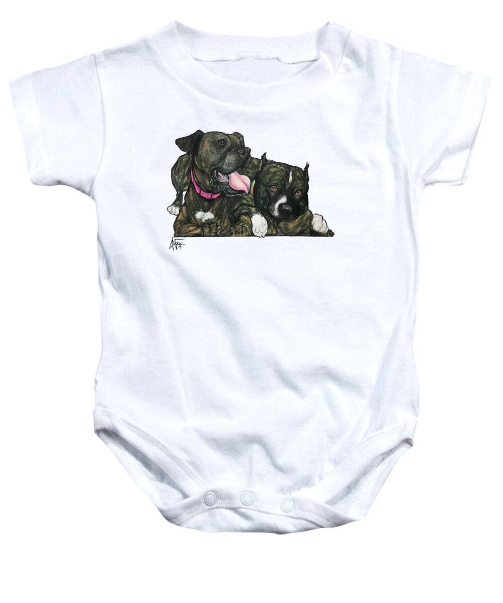 Sweeney 4592 Baby Onesie featuring the drawing Sweeney 4592 by Canine Caricatures By John LaFree