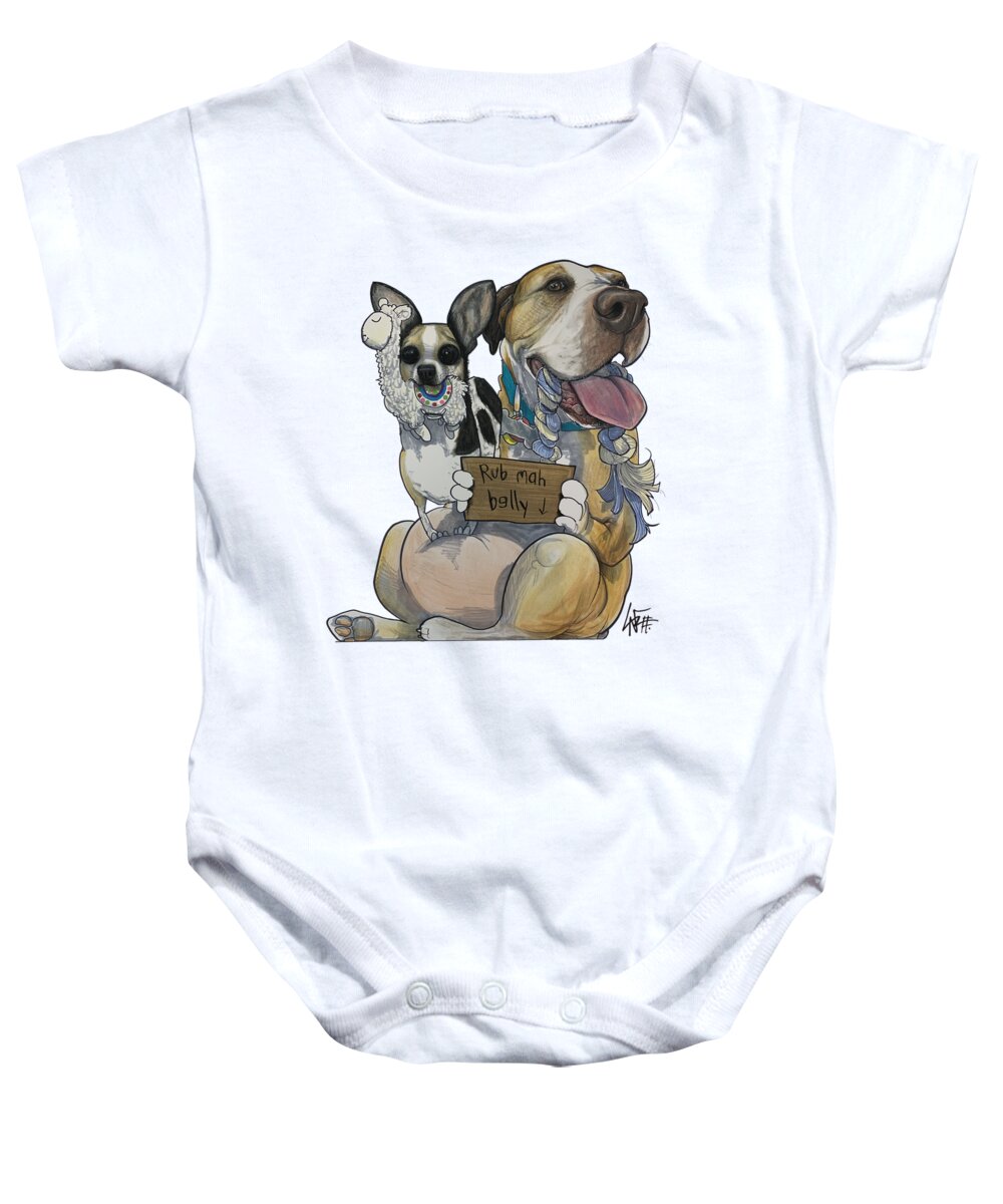 Szondy Baby Onesie featuring the drawing Szondy 5235 by Canine Caricatures By John LaFree