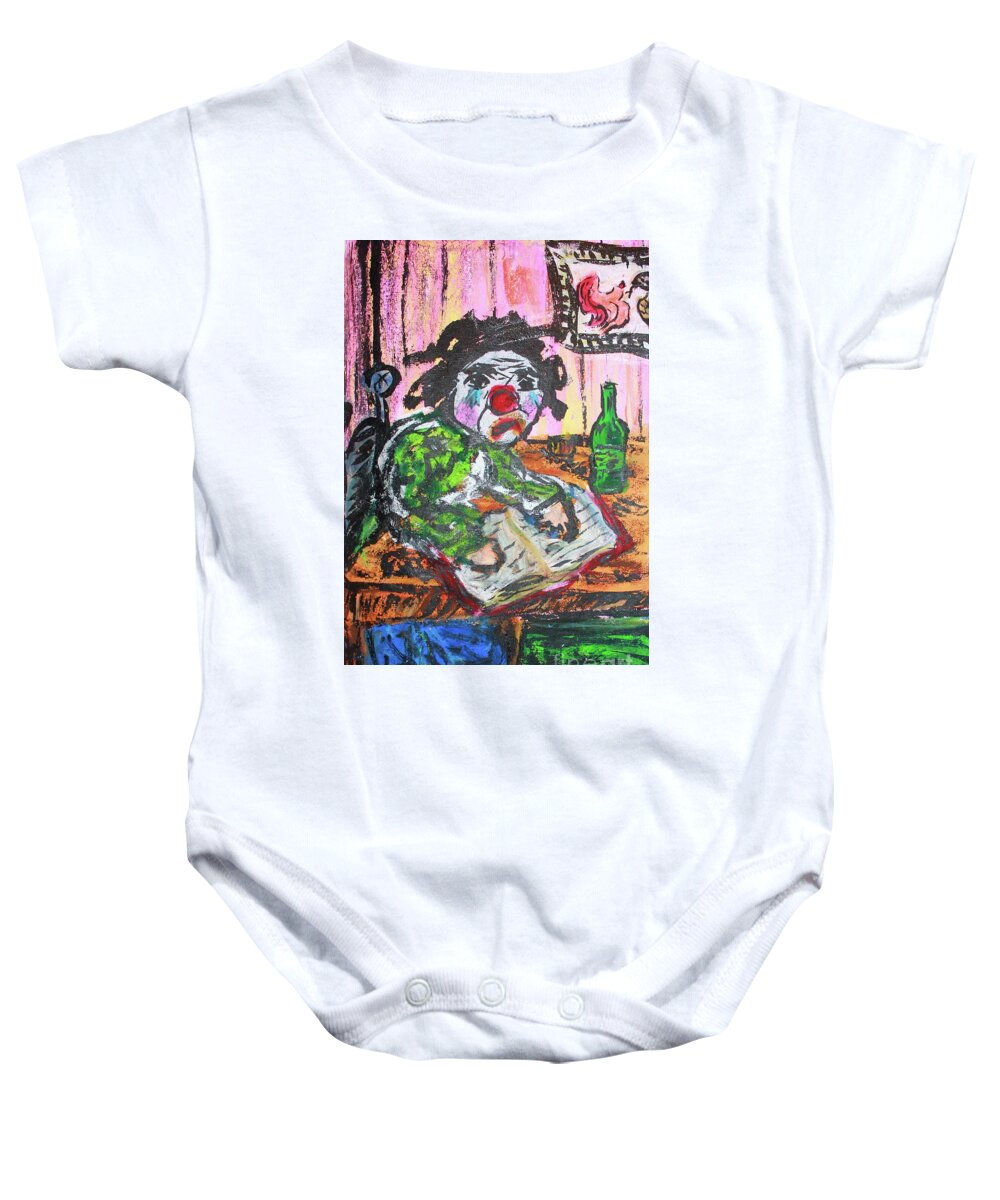 Acrylic Baby Onesie featuring the painting The Clown After Hours by Odalo Wasikhongo