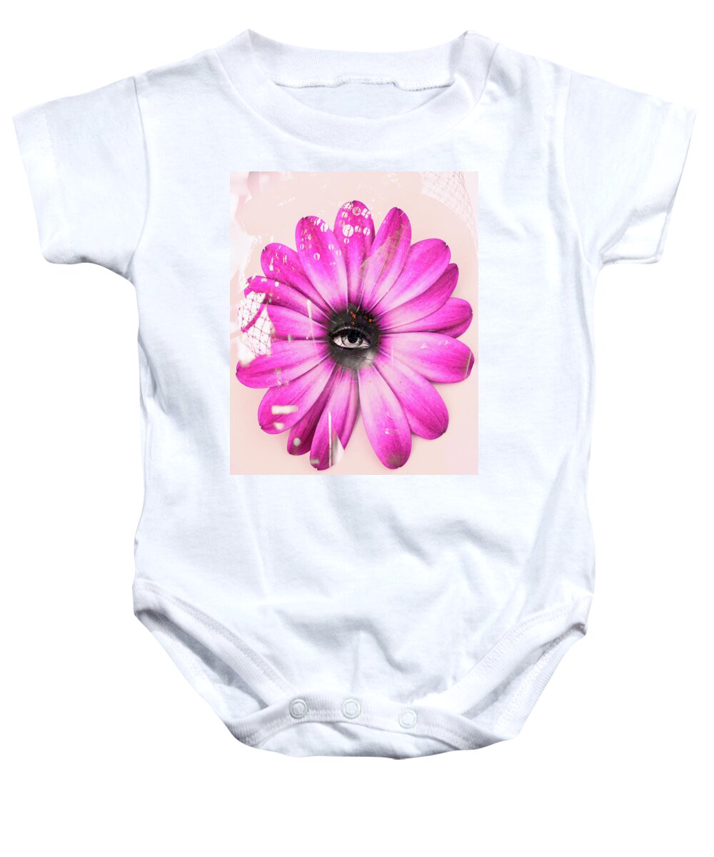 Woman Baby Onesie featuring the digital art The eye and the flower by Gabi Hampe