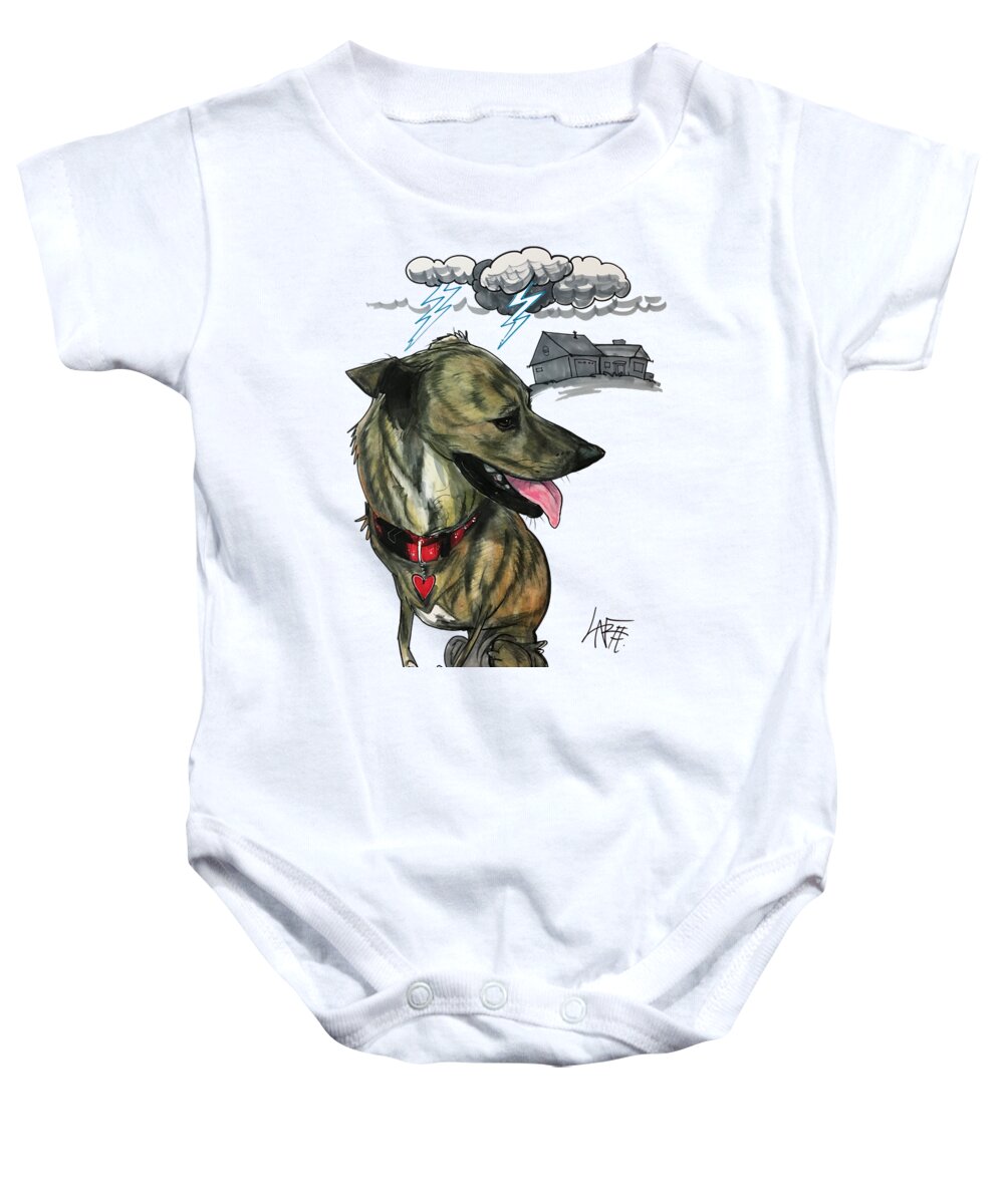 Thiel 4214 Baby Onesie featuring the drawing Thiel 4214 by Canine Caricatures By John LaFree