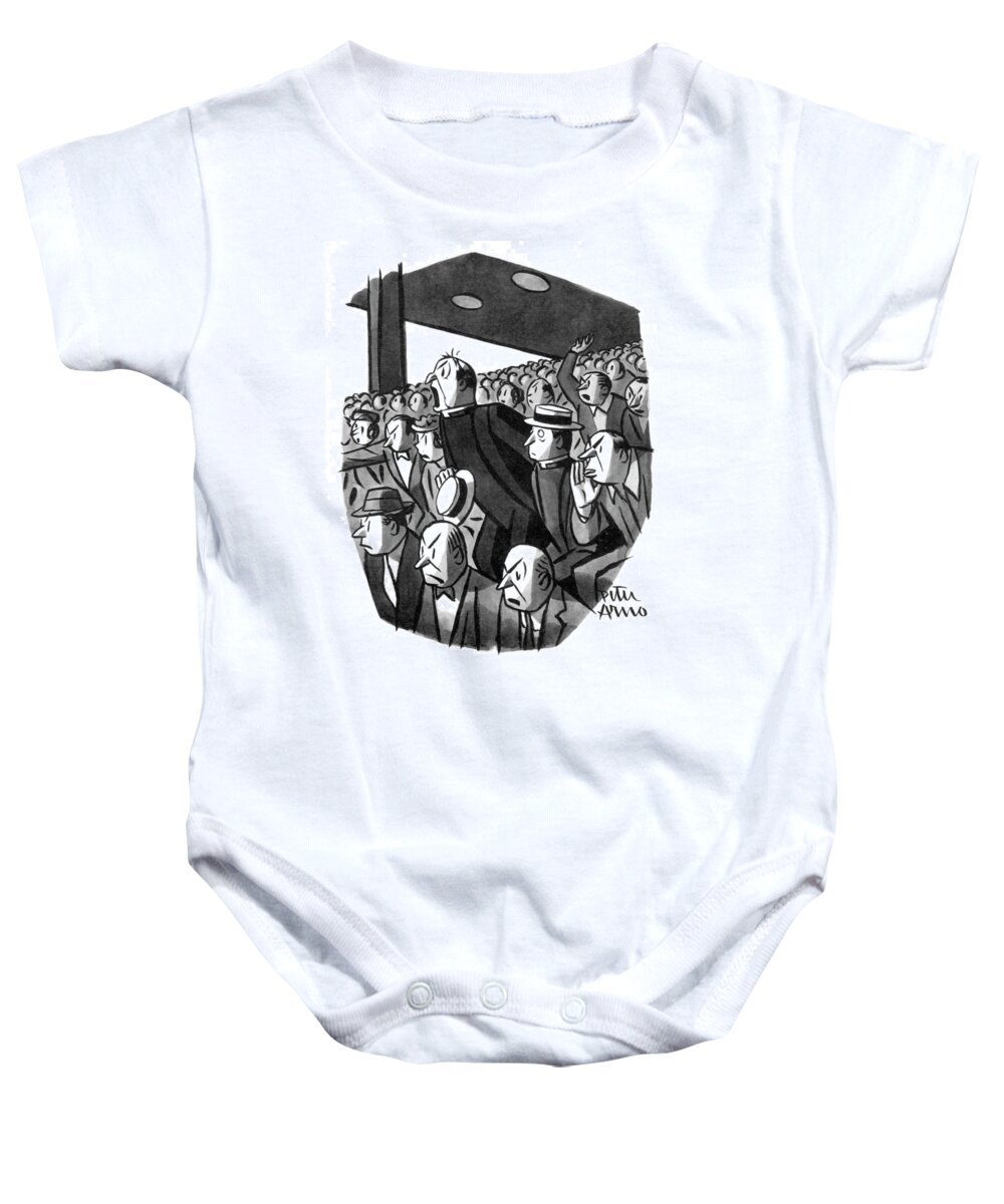 thou Hast Eyes To See Baby Onesie featuring the drawing Thou hast eyes to see by Peter Arno