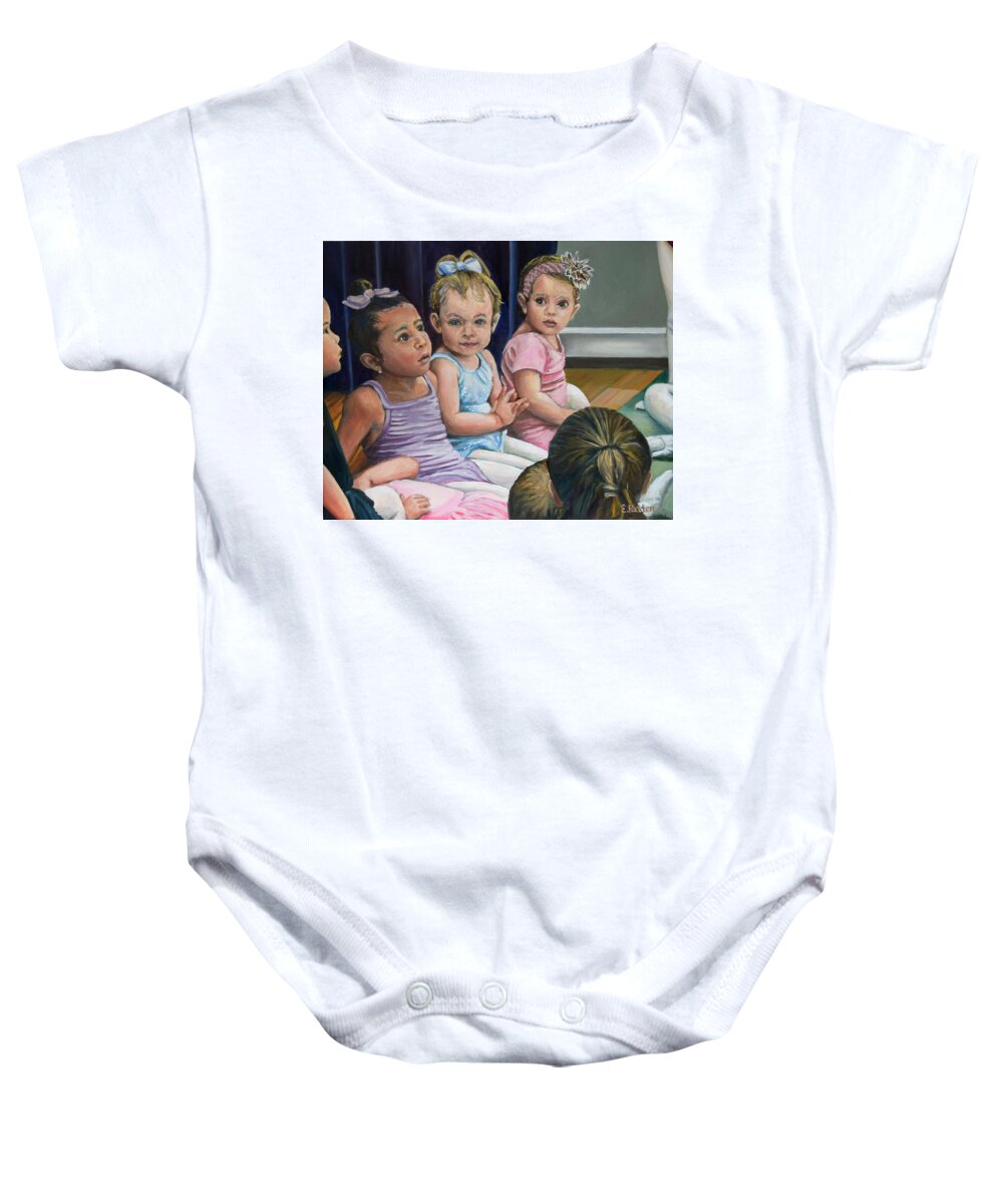 Children Baby Onesie featuring the painting Tiny Dancers by Eileen Patten Oliver