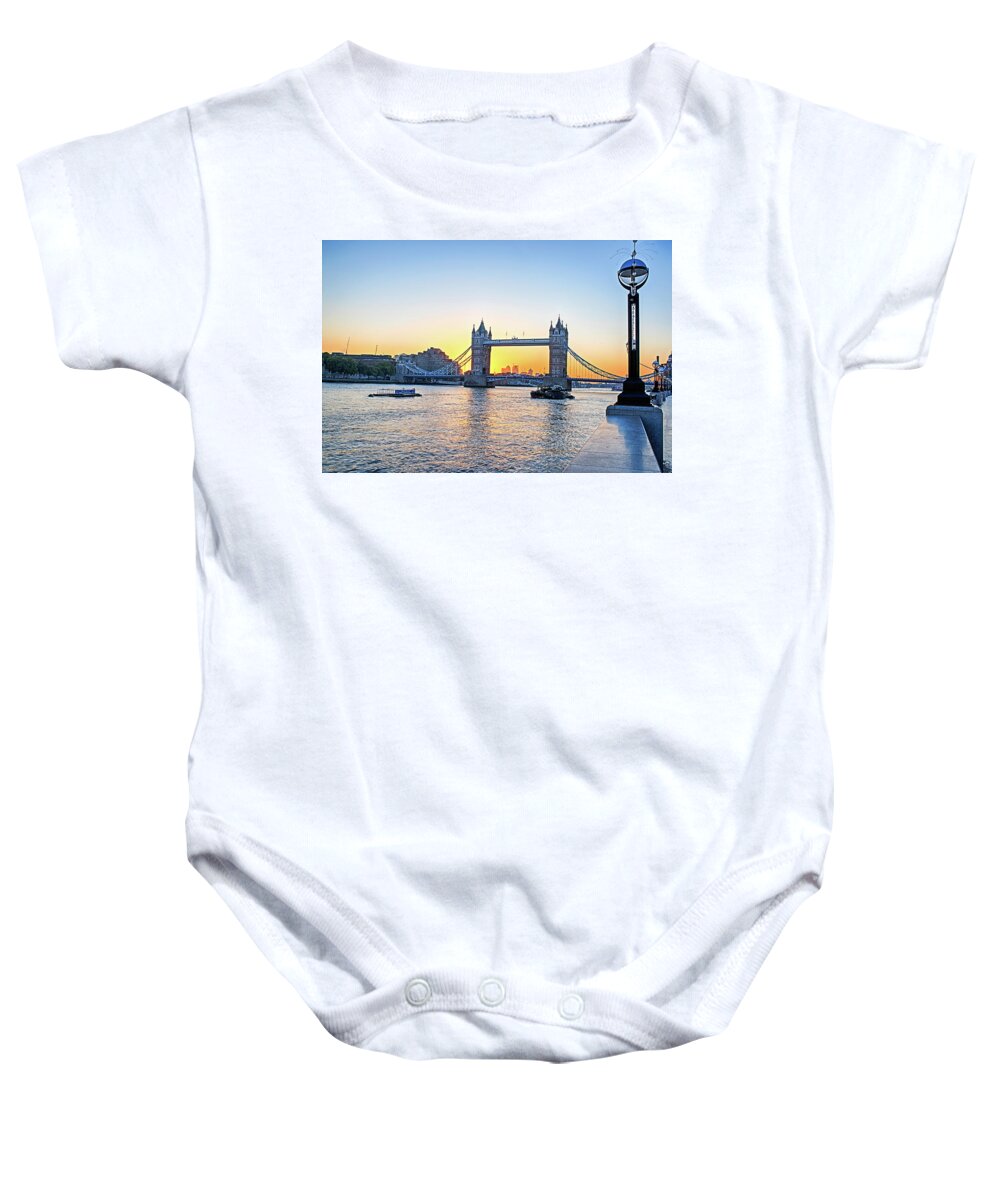 London Baby Onesie featuring the photograph Tower Bridge at Sunset London UK United Kingdom England by Toby McGuire