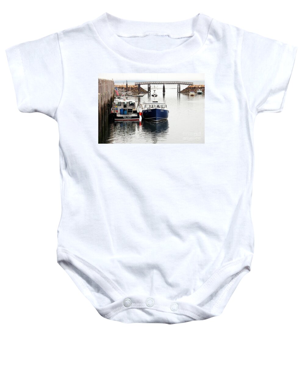 Town Pier Baby Onesie featuring the photograph Town pier in August by Janice Drew