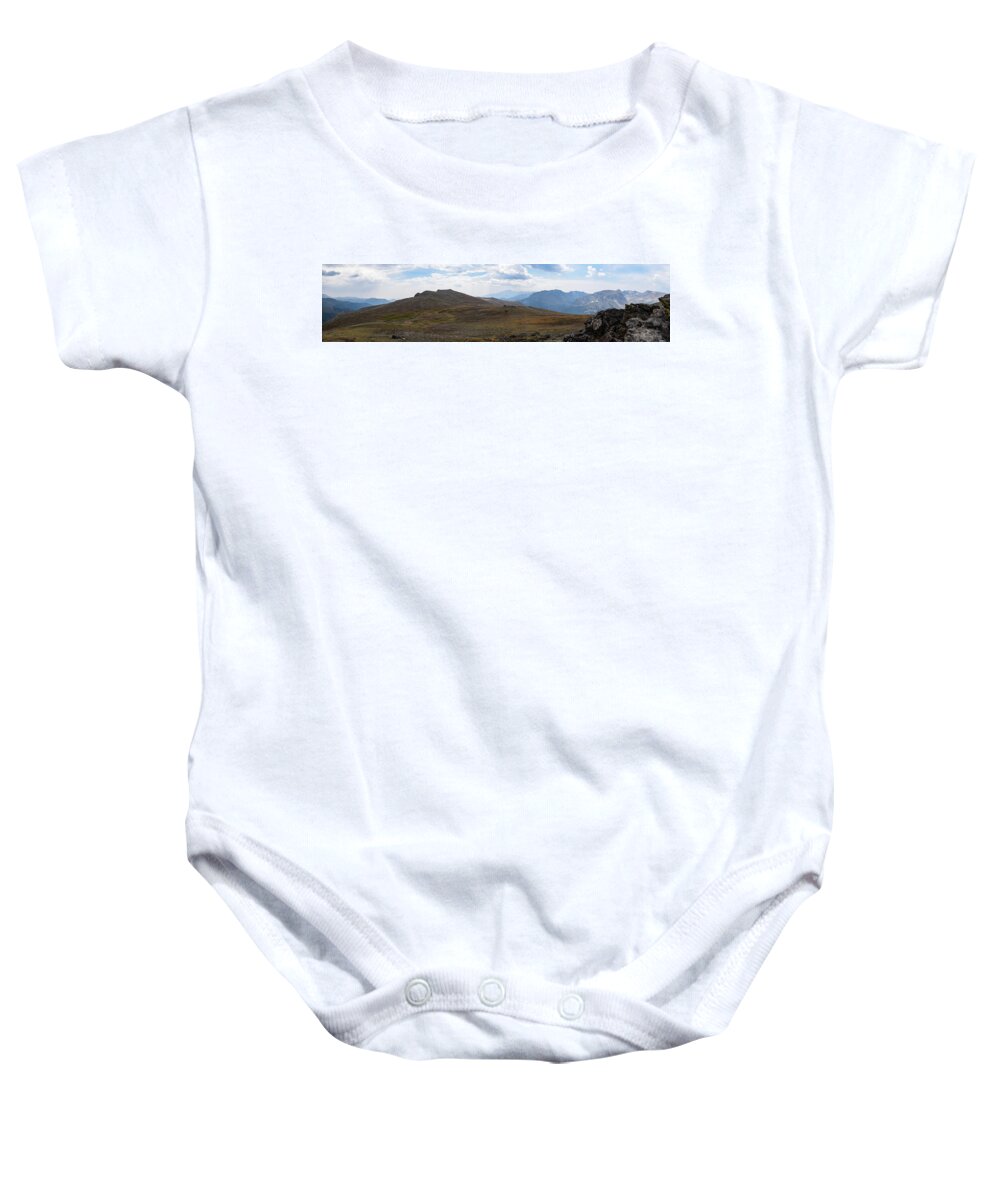 Mountain Baby Onesie featuring the photograph Trail Ridge Road Arctic Panorama by Nicole Lloyd