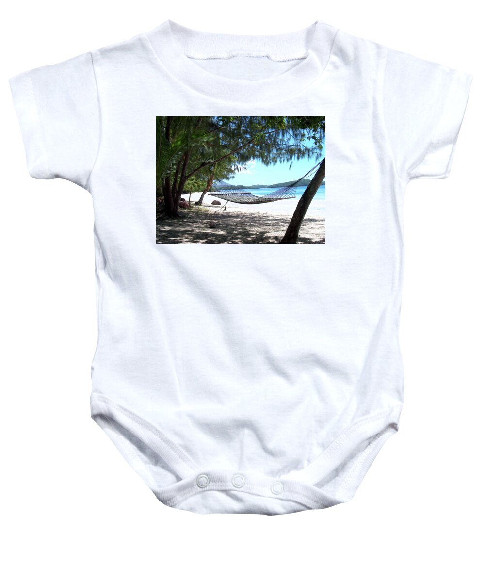 Fiji Baby Onesie featuring the photograph Tropical afternoon R and R by Leslie Struxness