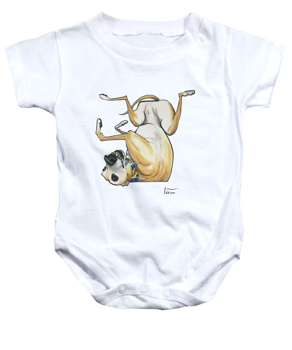 Tucker 4549 Baby Onesie featuring the drawing Tucker 4549 by Canine Caricatures By John LaFree