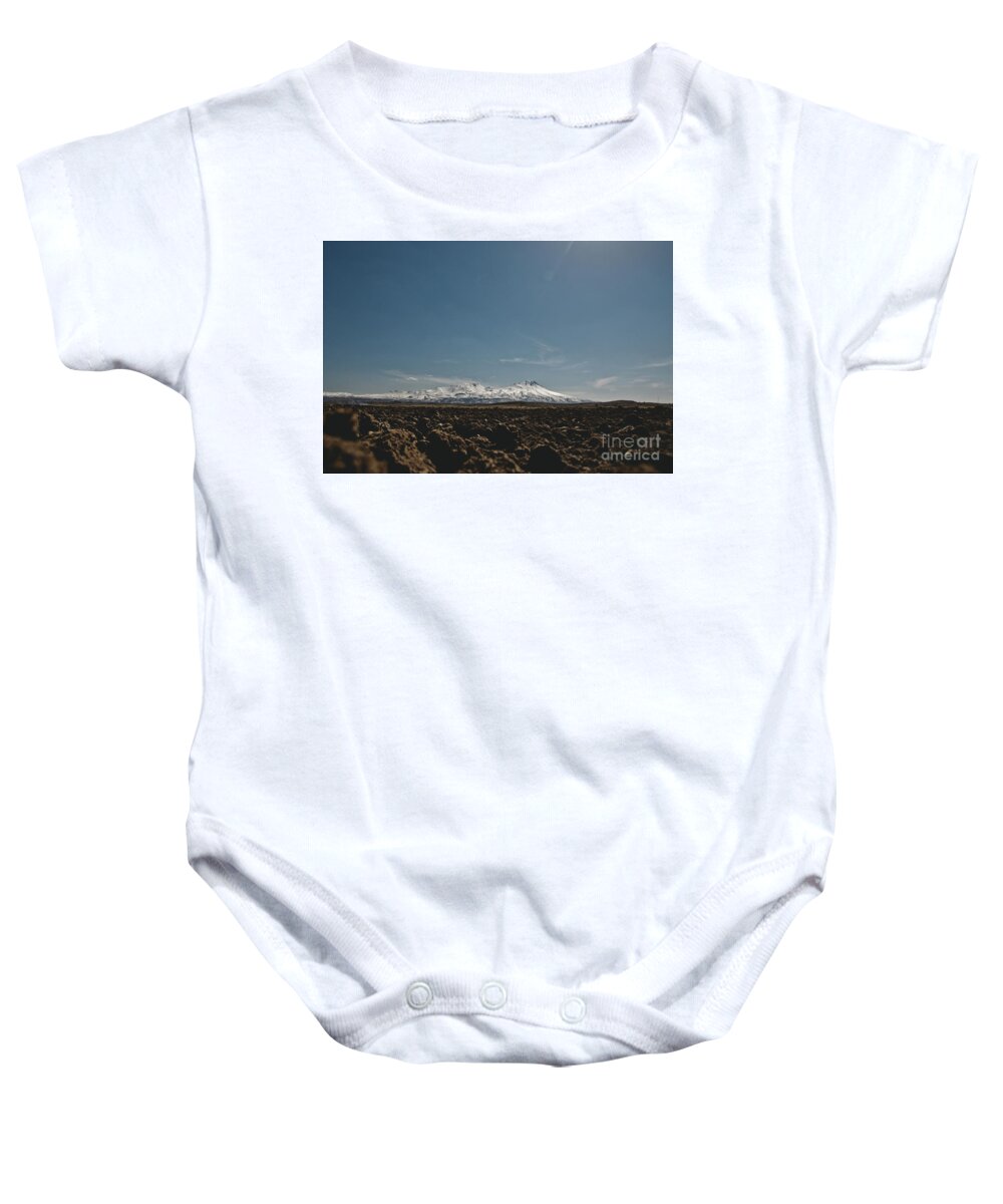 Architecture Baby Onesie featuring the photograph Turkish landscapes with snowy mountains in the background by Joaquin Corbalan