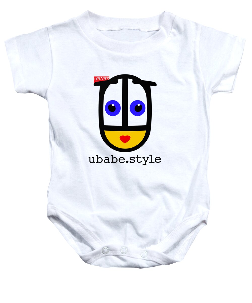 Ubabe.style Face Baby Onesie featuring the digital art Ubabe De Stijl by Ubabe Style
