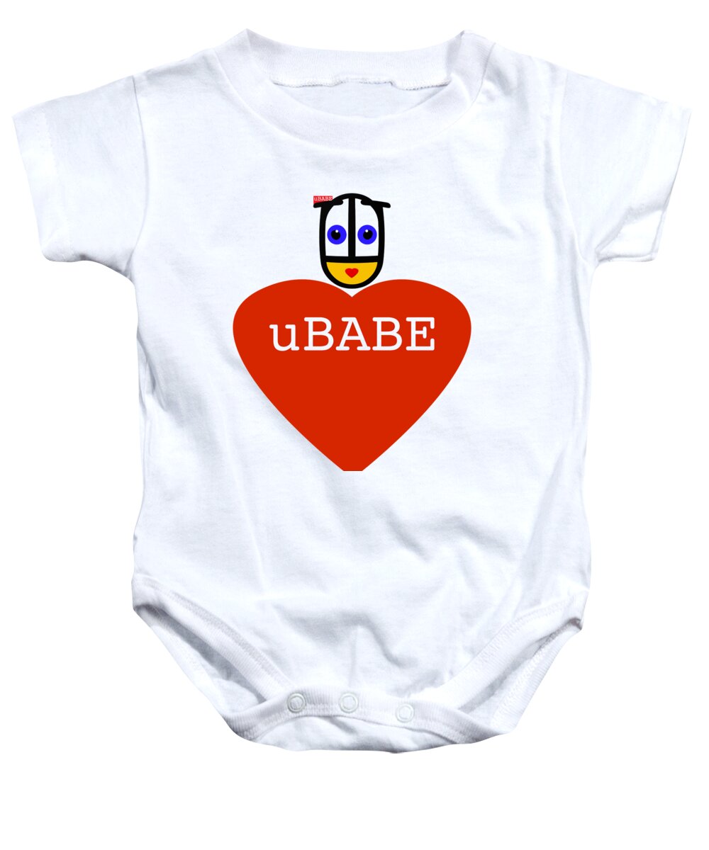 Ubabe Baby Onesie featuring the digital art uBABE Love by Charles Stuart