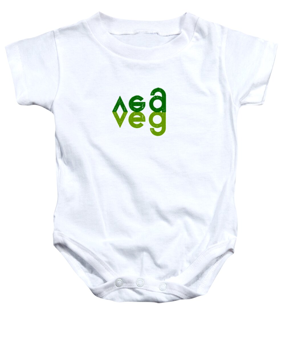  Baby Onesie featuring the drawing VEG left to right - two greens by Charlie Szoradi