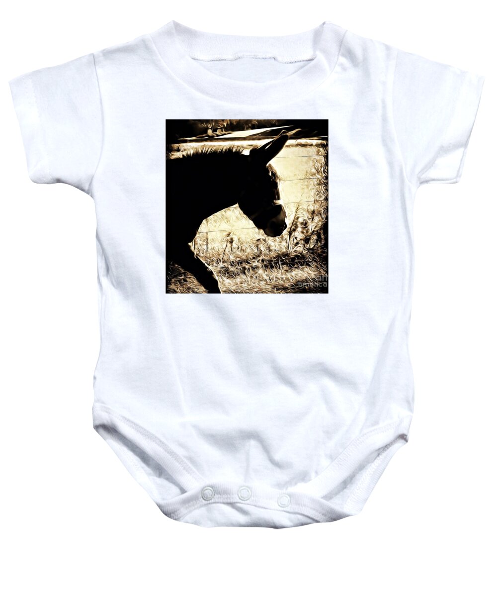 Donkey Baby Onesie featuring the photograph Walking Donkey by Leslie Revels