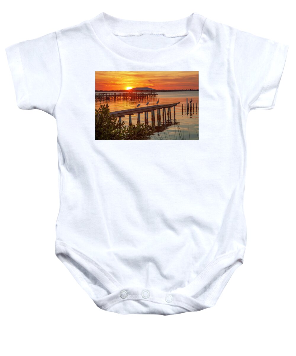 20425 Baby Onesie featuring the photograph Watching the Sunset by Gordon Elwell
