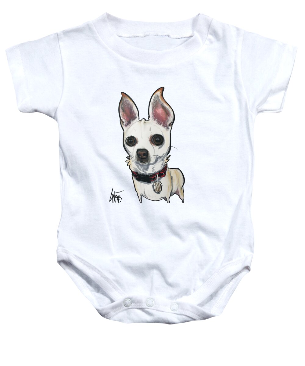 Watkins Baby Onesie featuring the drawing Watkins 4305 by Canine Caricatures By John LaFree
