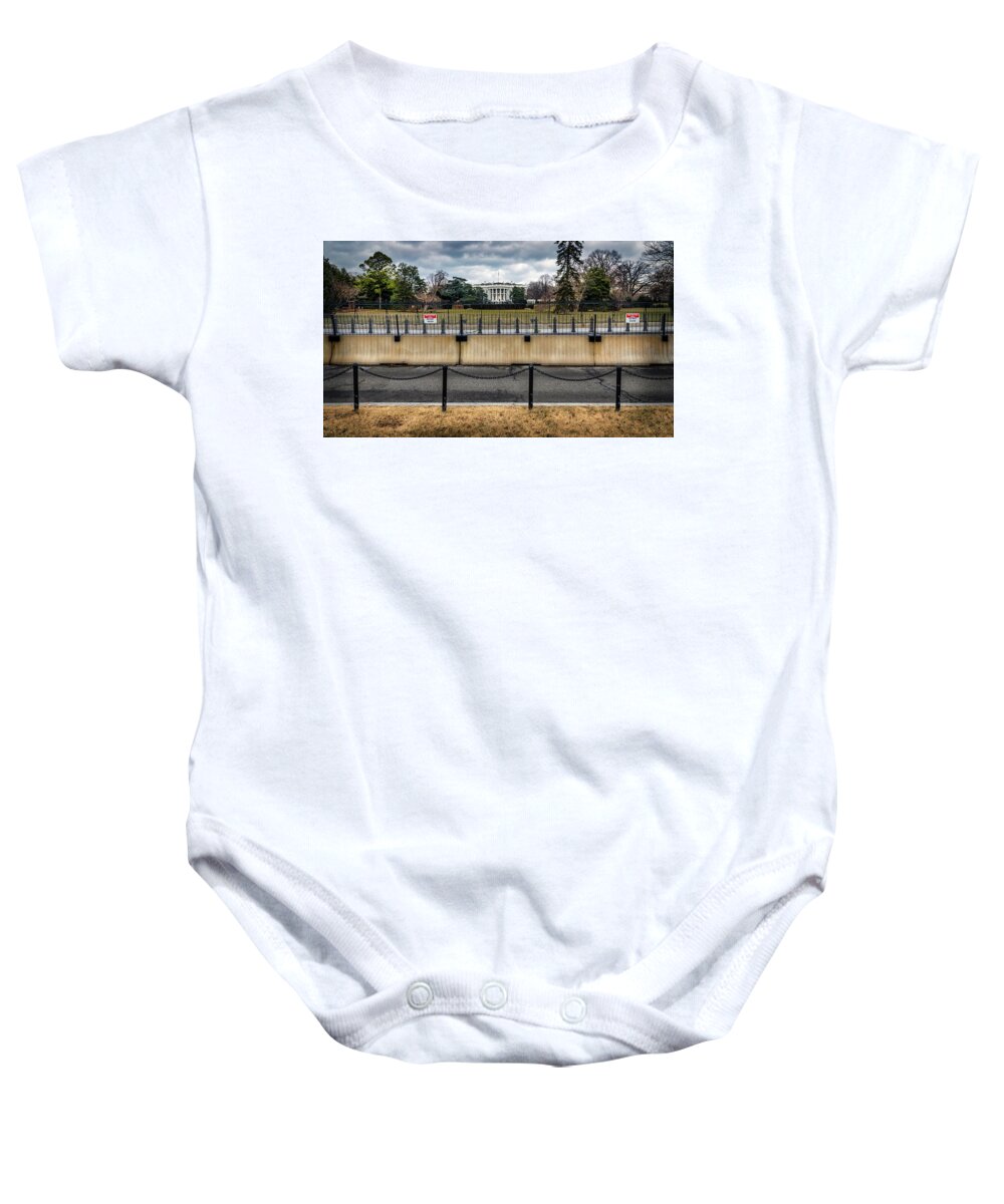 America Baby Onesie featuring the photograph White House Fence by Bill Chizek
